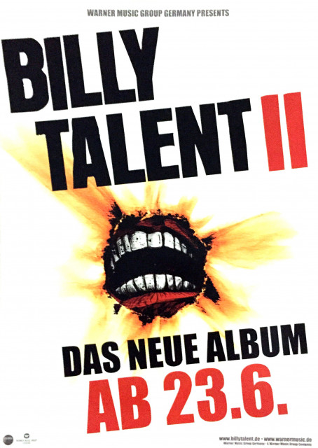 Billy Talent Album II Release 2002 (A1) | Posterlink Shop