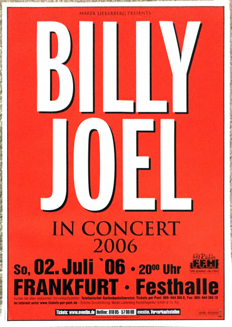 Billy Joel Frankfurt Concert Poster 2006 (A1) | Posterlink Shop