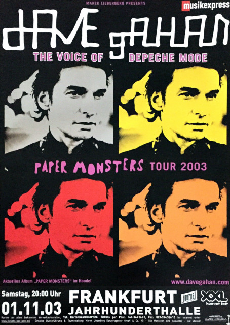 Dave Gahan Concert Poster Frankfurt 2003 (A1) | Posterlink Shop