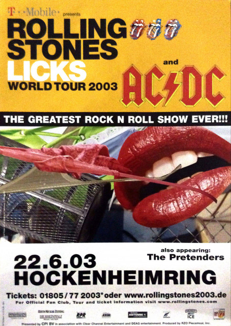 Rolling Stones 40 Licks Tour 2003 Hockenheim ACDC (A1) | Posterlink Shop