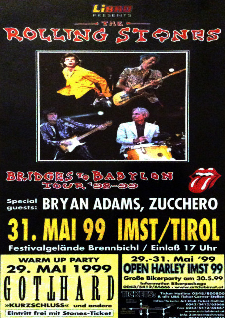 Rolling Stones Imst Tirol 1999 (32cm w x 69cm h) | Posterlink Shop