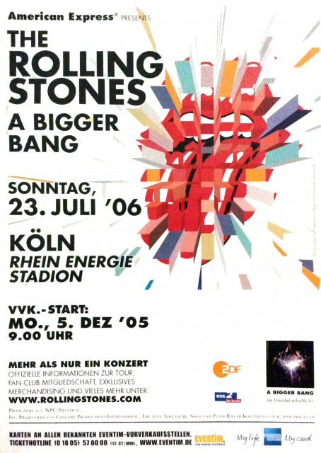 Rolling Stones Bigger Bang Tour 2006 Köln (A1) | Posterlink Shop